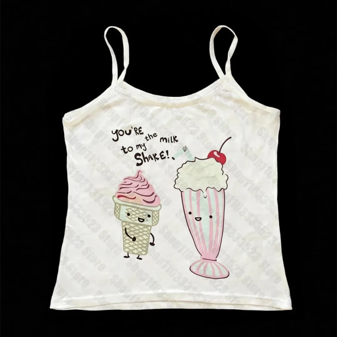 Women Clothing Streetwear Retro Sweet Printing Women Tank Tops Gothic Punk Y2k Girls Vintage Graphic Sexy Baby Tank Tank Tops — image 5