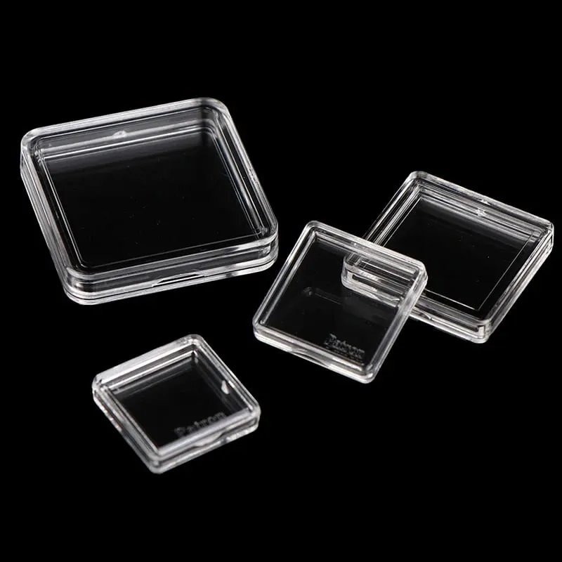10PCS Square Clear Plastic Protector Containers Case For Token Board Game Holder Boxes Cards CollectionHot