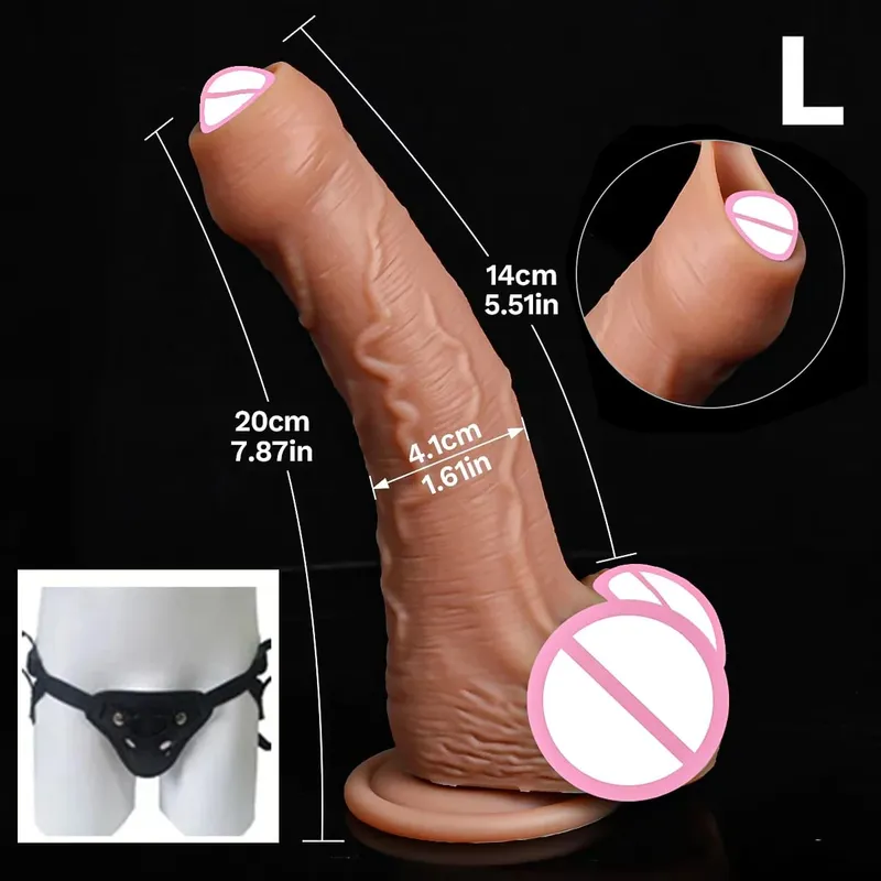 Levné Soft Cock Realistický popruh Velký Dildo Pocit kůže Malý Penis Dvojitá silikonová přísavka Dick Gay Anální sexuální hračky Muži Ženy
