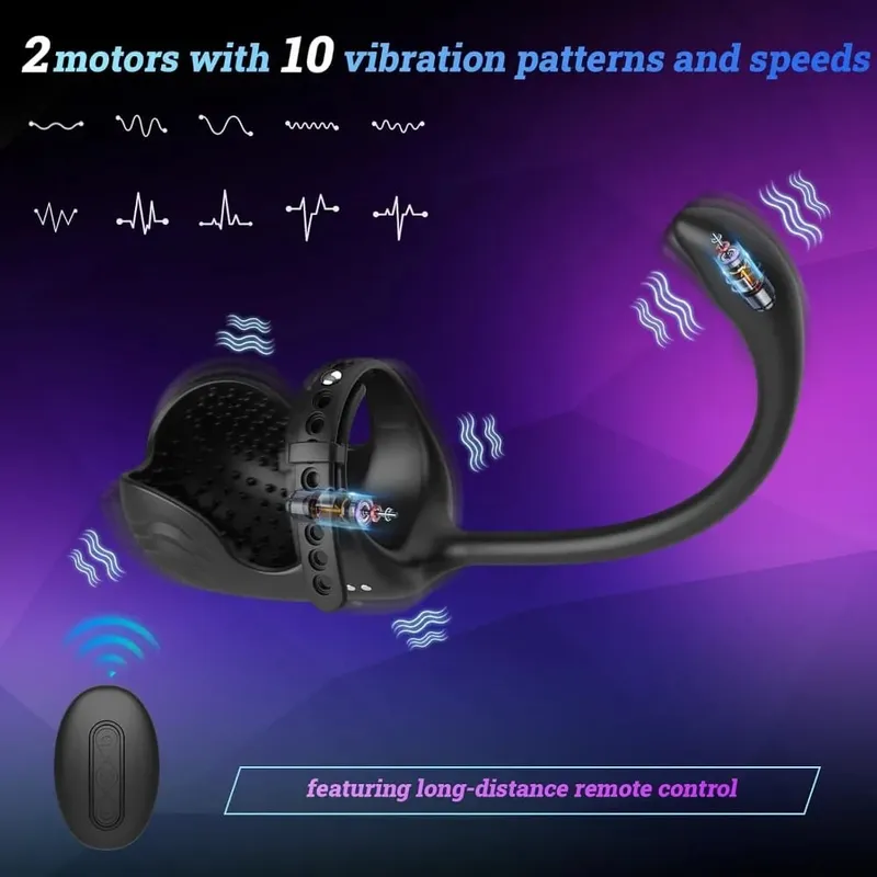 3 in 1 Anal Plug Vibrator Testicle Taint Stimulator Vibrating Cock Ring Remote Control Male Prostate Massager Sex Toy for Couple
