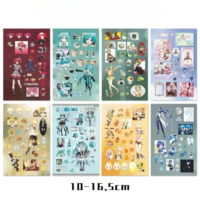 Hatsune Miku -Project DIVA- Sticker Hatsune Miku Kagamine Rin/Len Anime Peripheral Journal Material Sticker 8 Sheets New Gifts — image 3