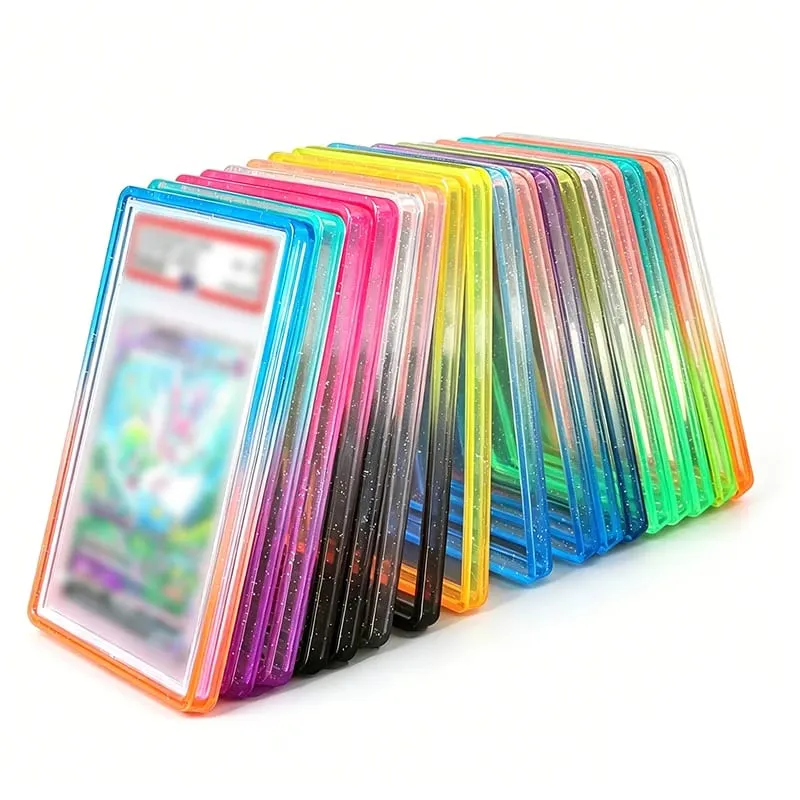 Glitter TPU Slab Bumper Guard Case Holder Protective Skin Display Sleeves with Clear Back for 35PT Graded Trading Card — image 6