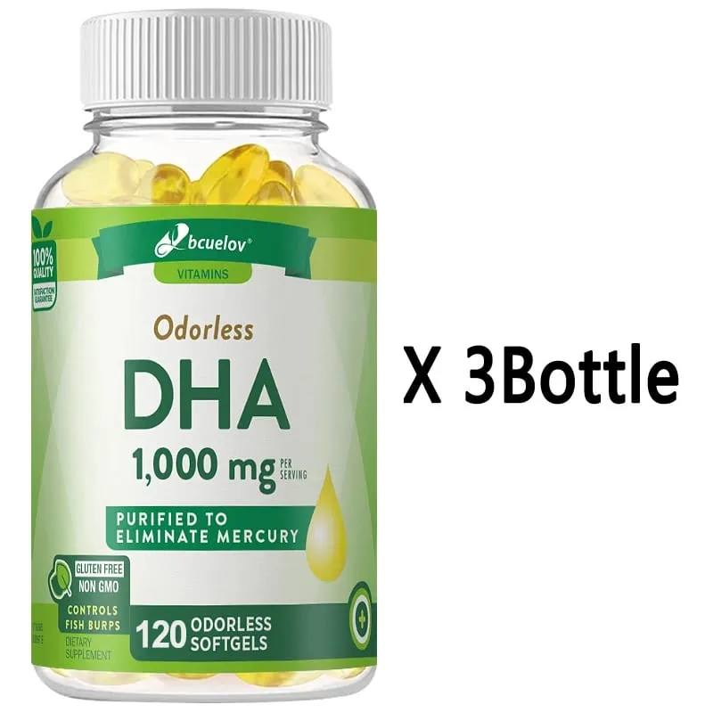 Bcuelov High Potency DHA - Supports Brain Health and Cognitive Function Improves Concentration and Intellectual Thinking