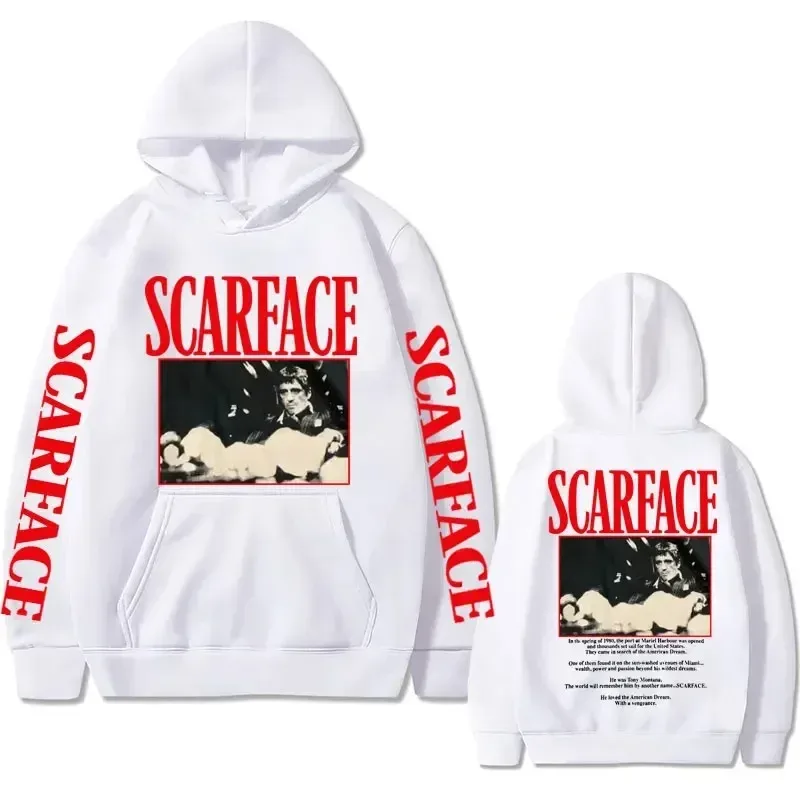 Vintage 90s Movie Scarface Tony Montana Hoodie Men Casual Vintage Pullover Man Hip Hop Hoodies Mens Fashion Oversized Sweatshirt — image 2