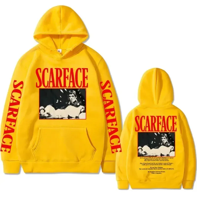 Vintage 90s Movie Scarface Tony Montana Hoodie Men Casual Vintage Pullover Man Hip Hop Hoodies Mens Fashion Oversized Sweatshirt — image 9