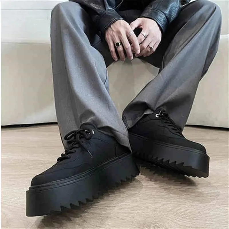 2026 Fashion Chunky Sneakers Men Non-Slip Casual Sports Shoes Loafers Wear-resistant All-match Thick Bottom White Shoes for Men — image 6