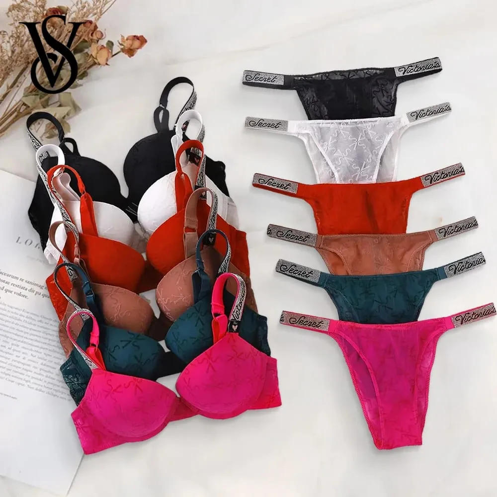 Victoria's Secret Women's New Sexy Lingerie Sporty Classic Padded Adjustable Push Up Lingerie Underwear Set Bras and Panty Set — image 1