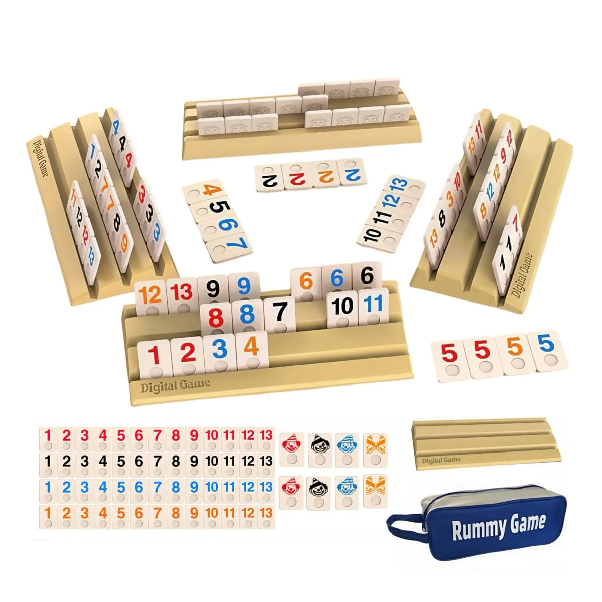 Портативный дорожный игровой набор Cards Deluxe, 112 шт., классические блочные карты, мини-маджонг, веселая настольная игра, подходит для 2-4 игроков