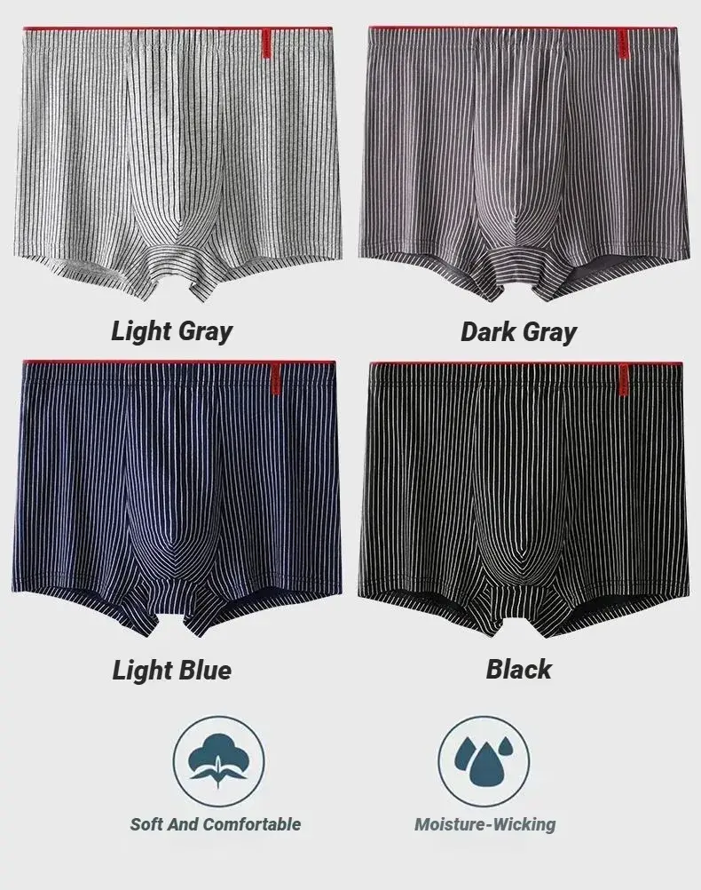 Men's Boxer Underwear Soft Breathable And Comfortable Briefs Striped Trendy Personality Casual Loose Boxers Panties Stylish — image 8