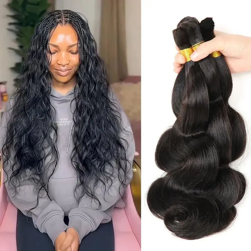 Body Wave Bulk Hair For Braiding 50G 100% Unprocessed Hair Extensions No Weft Hair Bulk For Braids Raw Hair Bundles For Women