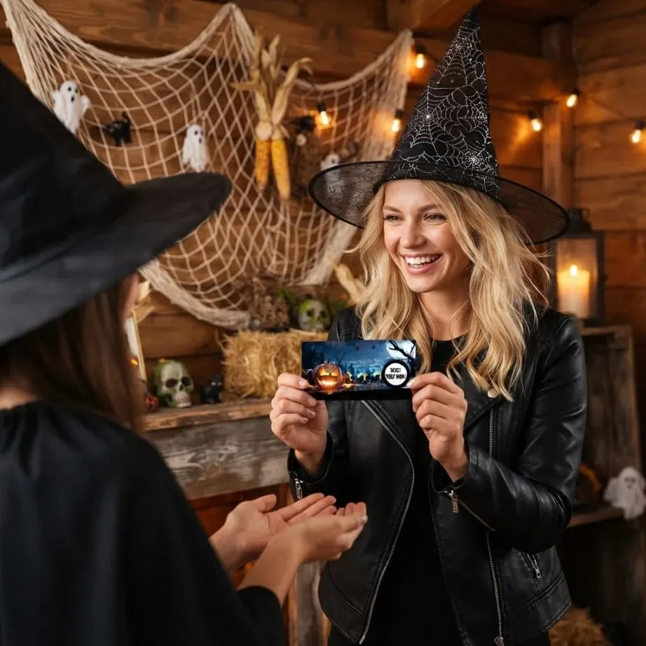 50pcs Halloween scratch-off cards—scratch to win and unlock prizes; perfect for Halloween-themed interactive activities. — image 5