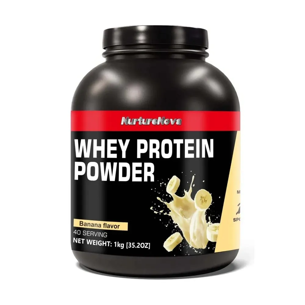NurtureNova Bubuk Protein Whey 40 Porsi Campuran Minuman Protein untuk Dewasa Cokelat Matcha Rasa Stroberi Nutrisi Harian