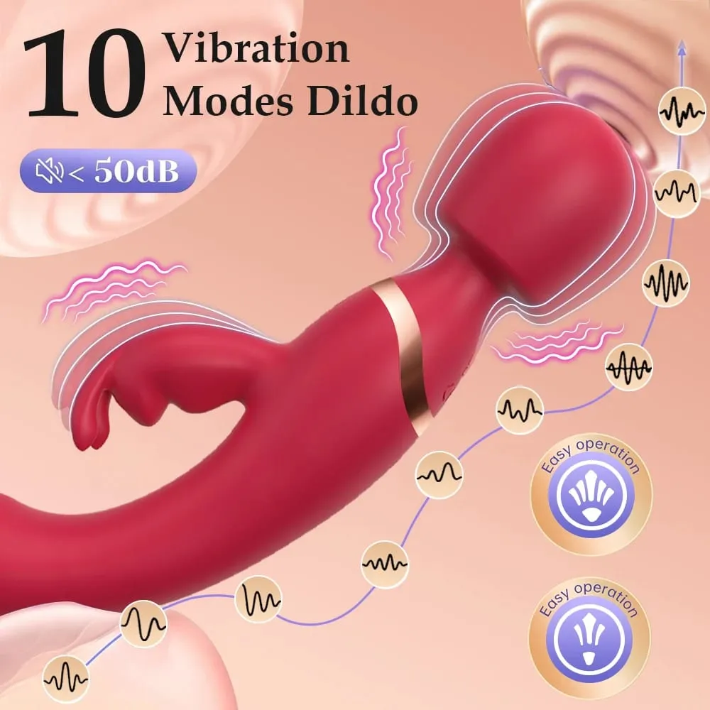 3 IN 1 Rabbit Vibrator AV Sex Machine 10 Vibrating Modes Magic Wand Clit Stimulator G Spot Vagina Massager Sex Toy For Couples