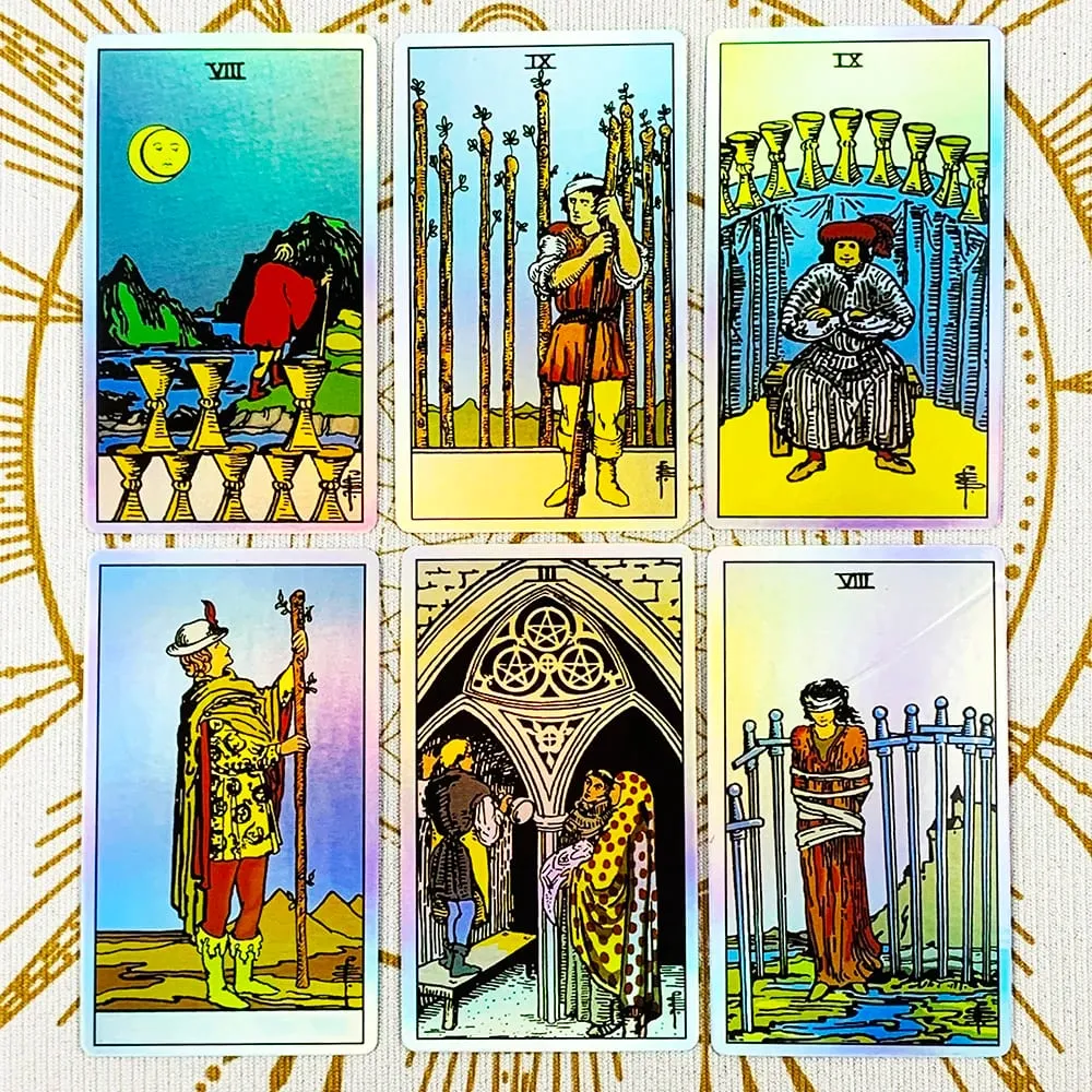 Shining Vitetta Tarot Cards Deck 78 Tarot Cards for Beginners New Design Approx 10.3*6cm Divination Board Game — image 3