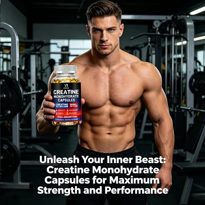 Cápsulas de creatina de alta absorción con creatina mixta, vitamina E, estimulan el crecimiento muscular, extienden el entrenamiento y aceleran la recuperación