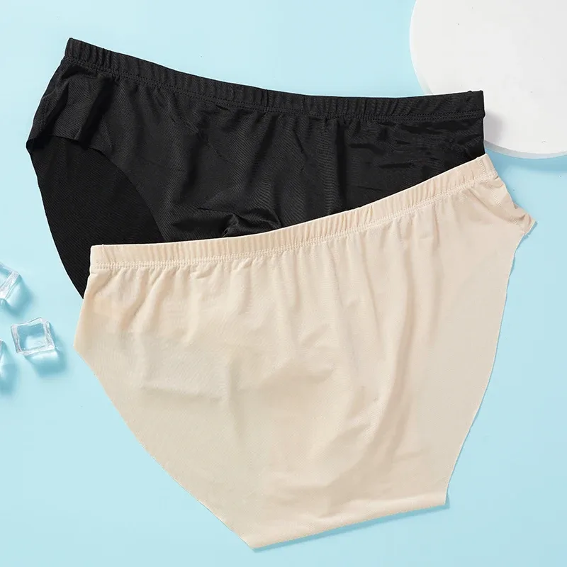 4st Ice Silk Trosor för män Sommar Transparent Sömlös Sexig Snabbtorkande Trendiga Andas Underkläder Ultratunna trosor