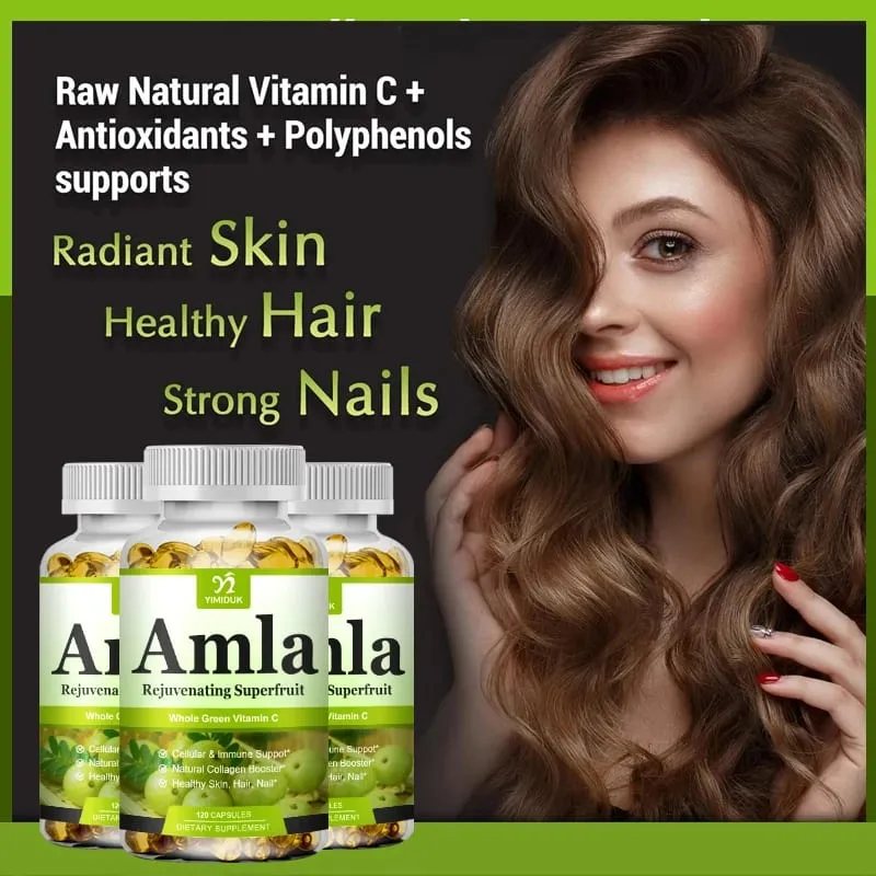 Organic Amla Capsules Support Collagen Fights Free Radicals & Daily Wellness Antioxidant Power for Immunity & Skin Health — image 3
