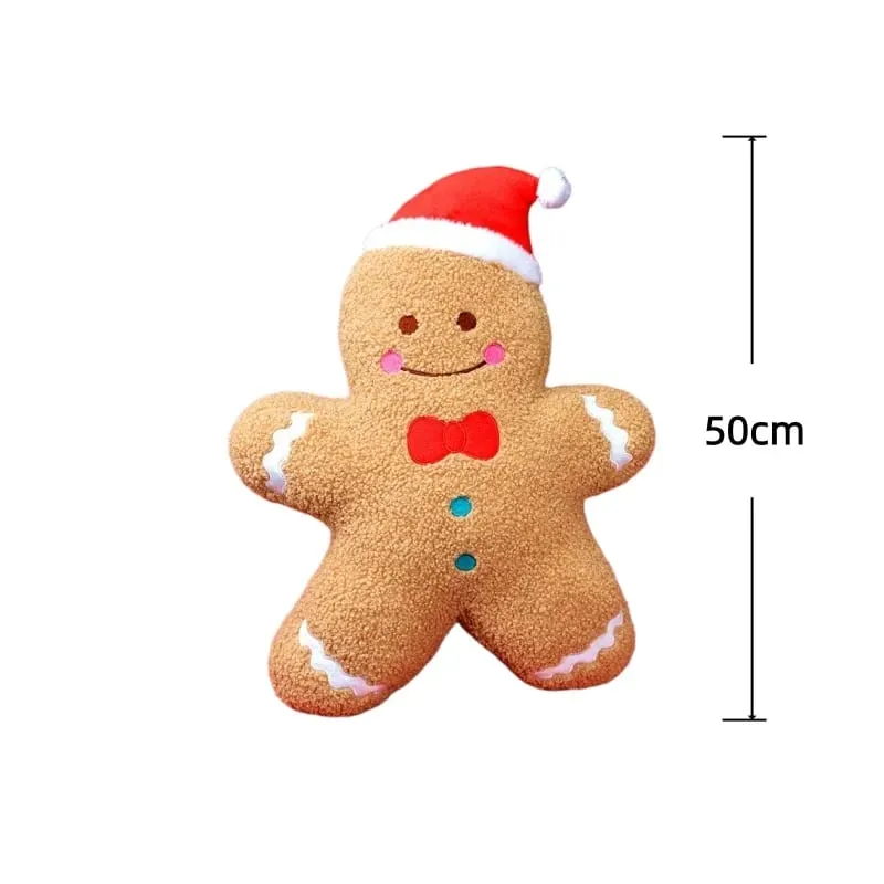 Christmas Tree Snowman Gingerbread Man Plush Pillow Soft Sofa Cushion Napping Pillow Adorably Room Decor Toys Christmas Gift