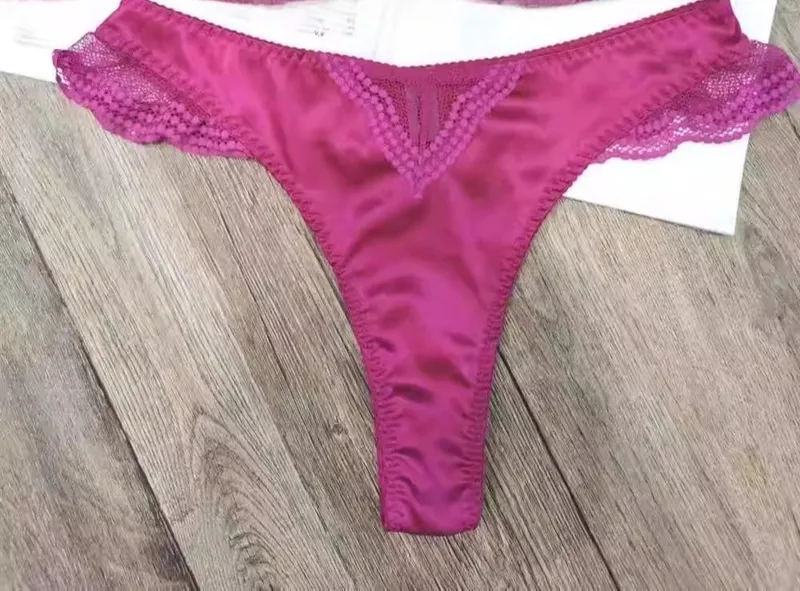 Satin Dessous-Set Französischer Spitzen-BH mit Vorder-Verschluss - Ultra dünn Minimizer & Push Up für jede Größe BANERDANNI AB — image 14