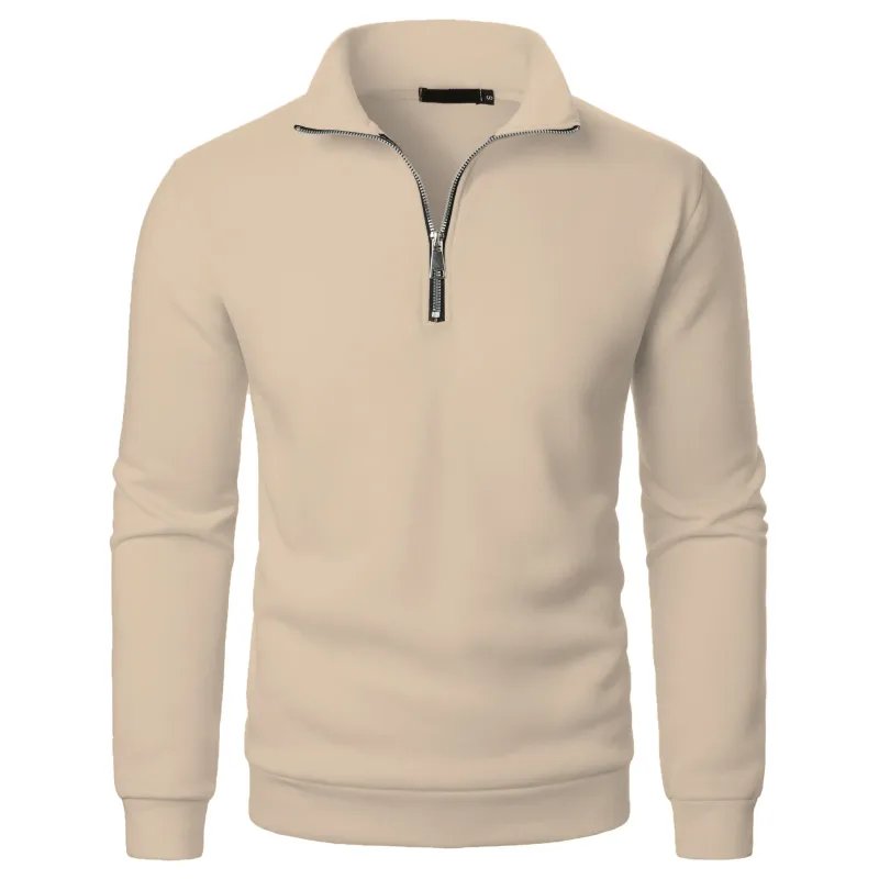 Men's Zip Turn Down Collar Sweatshirts Spring Male Solid Color Loose Pullover Coats BSD-ZW160 — image 13