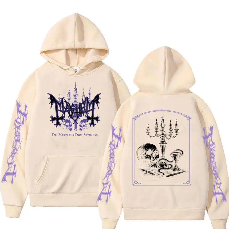 Rock Band Mayhem De Mysteriis Dom Sathanas Skeleton Graphic Hoodie Men Women Death Black Metal Gothic Punk Hoodies Streetwear — image 7