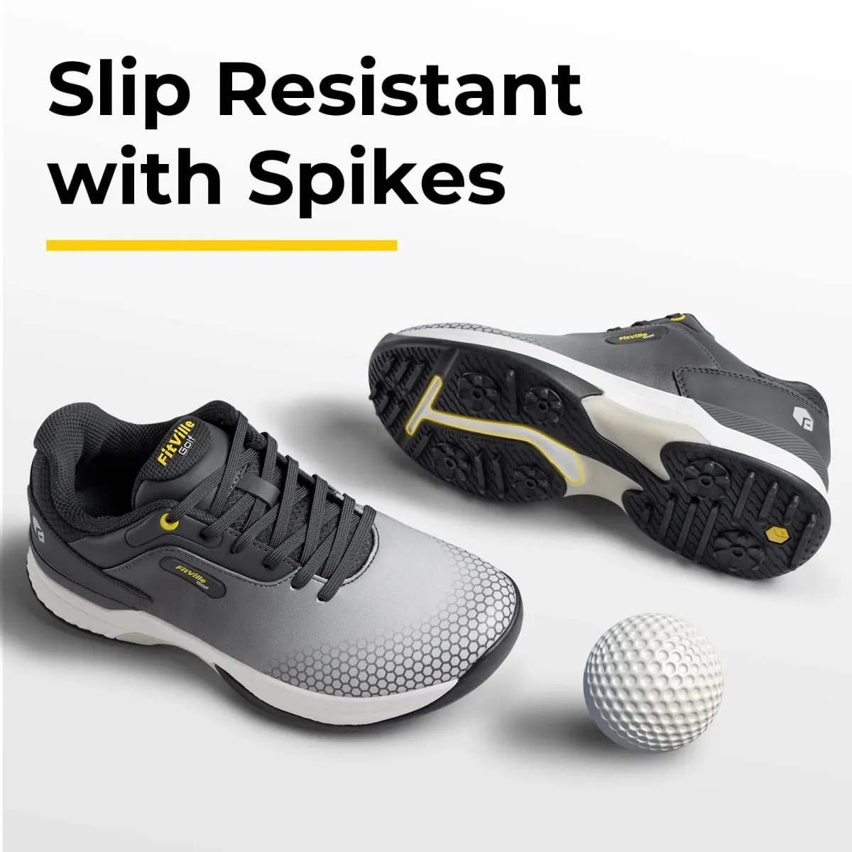 FitVille Wide Men's Golf Shoes Non-Slip Wear-Resistant Comfortable Pickleball Sports Shoes Suitable for Swollen Feet Relieve Toe — image 2