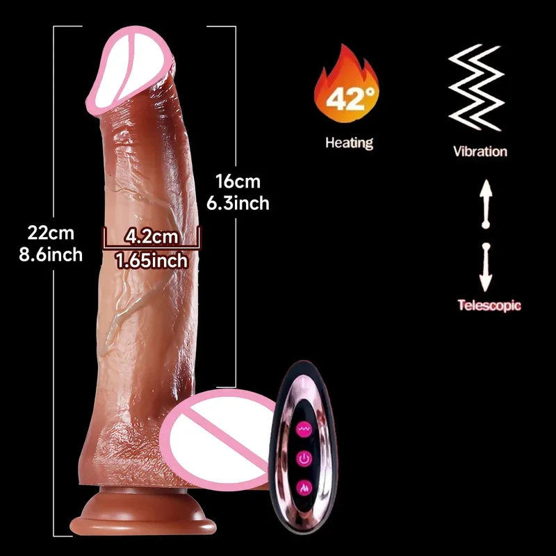Realistic Soft Silicone Dildo with Suction Cup Vibration Heating For Women Masturbation G-spot Adult Sex Toys Anal Stimulation