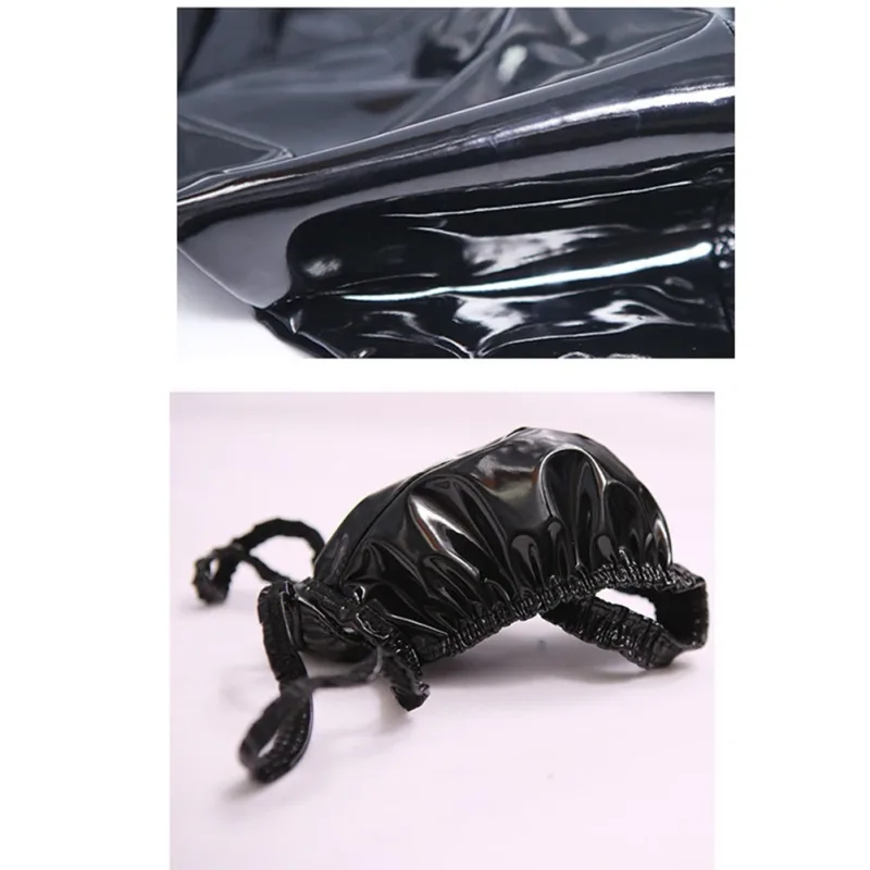 Sexy Men PVC Shiny U Convex Pouch Briefs Low-Rise G-string Latex Oil Gloosy Sexy Thong Carapace U Bulge Underwear