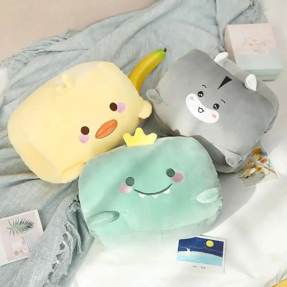 크리 에이 티브 플러시 장난감 손 따뜻하게 플러시 베개 따뜻한 슈퍼 소프트 사무실 낮잠 베개 만화 동물 베개 박제 장난감 겨울을 유지