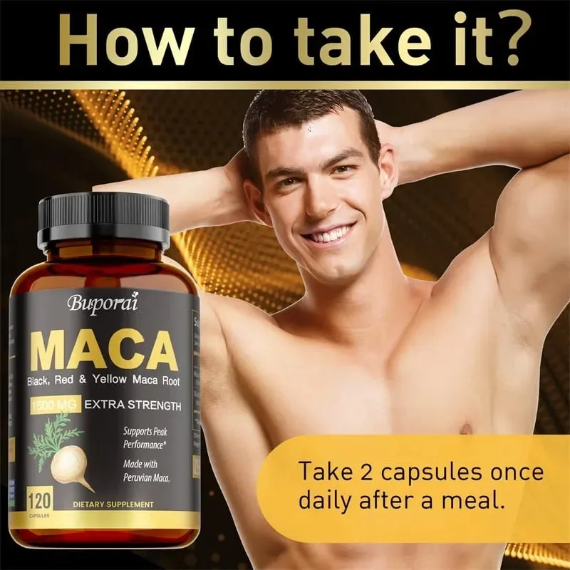 Maca Capsules - Reduce Fatigue Hormone Balance Regulate Mood Improve Athletic Performance Increases Energy and Endurance
