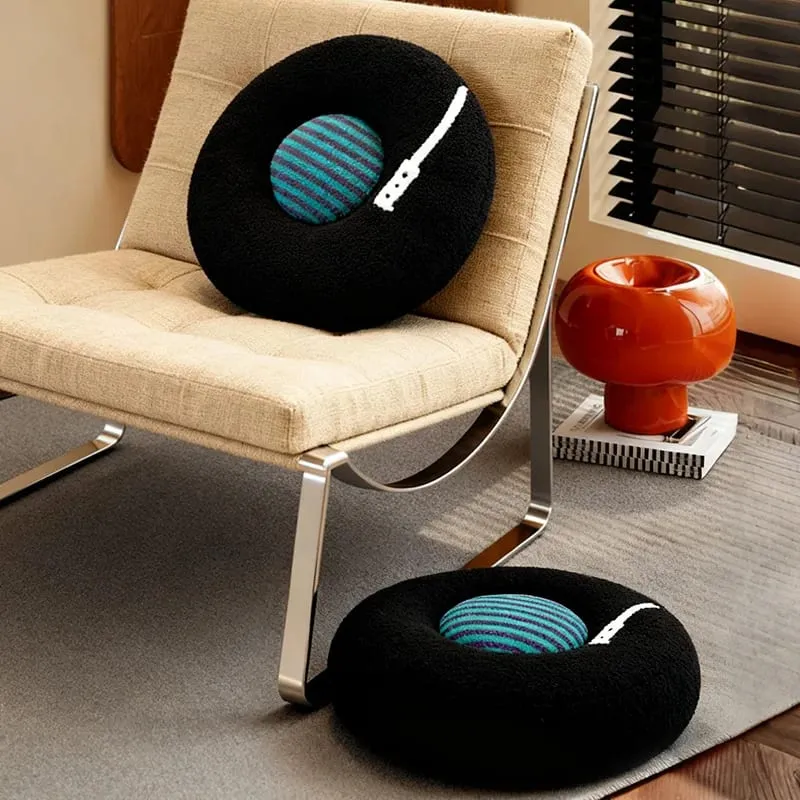 40cm Vinyl Record Shaped Pillow Retro Throw Pillow For Music Lovers Disc Party Creative Plush Cushion Record Sofa Couch Pillow — image 4