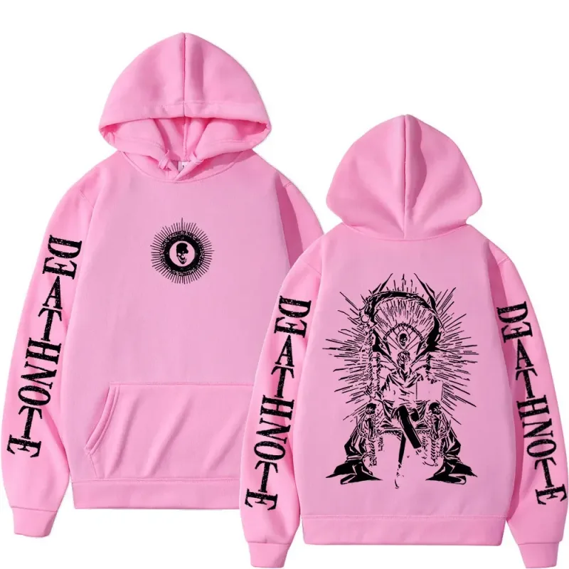 Y2K Anime Death Note Hoodies Yagami Light L·Lawliet Gothic Sweatshirt Men Women Clothing Fashion Long Sleeve Pullovers Streetwea — image 3