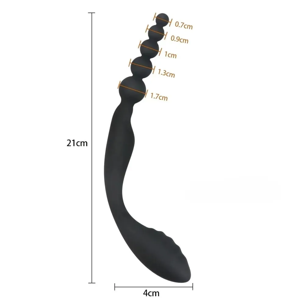 Dual Head Anal Beads Plug Prostate Massager Vaginal Butt Plug Stimulator Adults Sex Toys For Women Men Gay Anus Massage Dilator — image 2