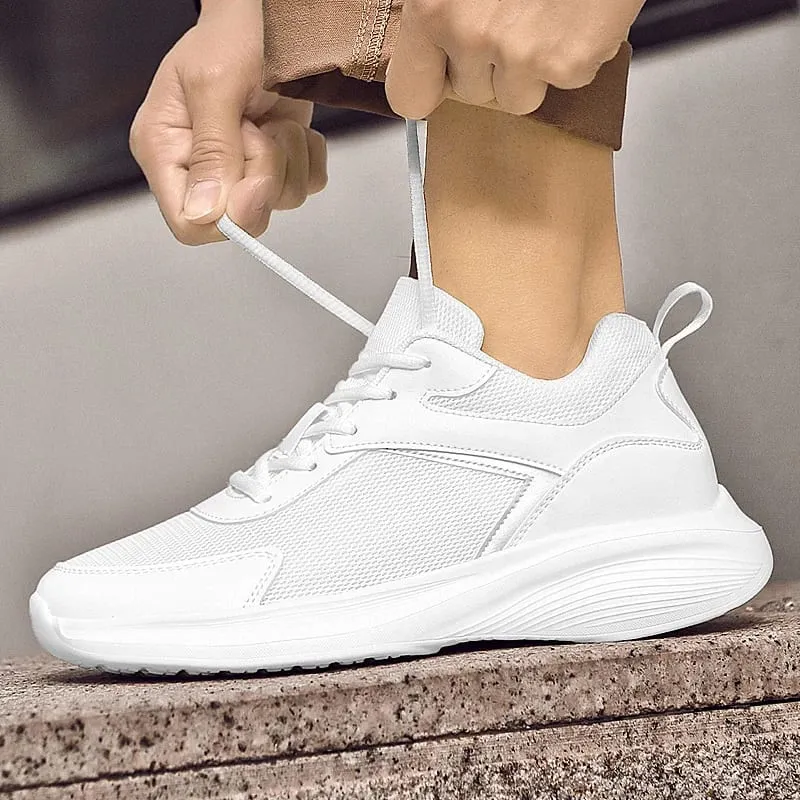 Zapatillas de deporte a la moda para hombre, zapatos con aumento de altura de malla transpirable, suela de microfibra, zapatos cómodos para caminar al aire libre — image 3
