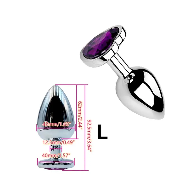 Heart Shaped Metal Anal Plug Butt Plug 6 Colors S/M/L Sizes Unisex Adult Sex Toys for Men Women Anal Massager Pleasure Toy