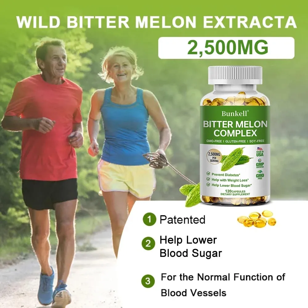 Bitter Melon Extract Capsules 2500mg Supports Blood Sugar Balance Glucose Metabolism Cardiovascular & Heart Health