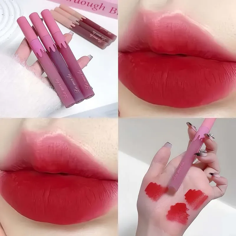 6color Velvet Matte Lip Gloss Waterproof Non Stick Cup Silky Matte Hawthorn Red Lipgloss Sexy Lip Makeup Cheap Lipstick Cosmetic — image 8