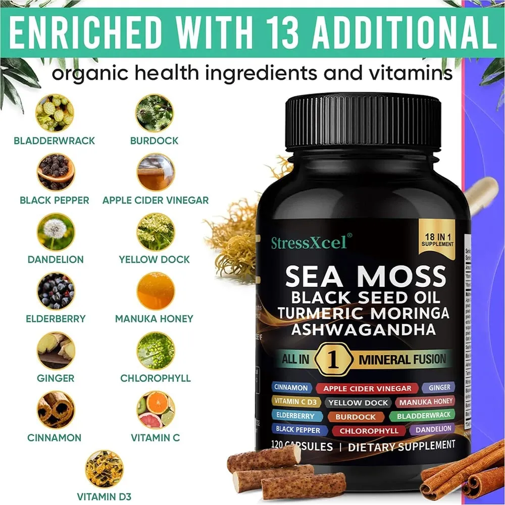 Sea Moss Supplement - Supports Thyroid Health Antioxidant Anti-aging Improve Immunity Detox Beauty Health — image 5