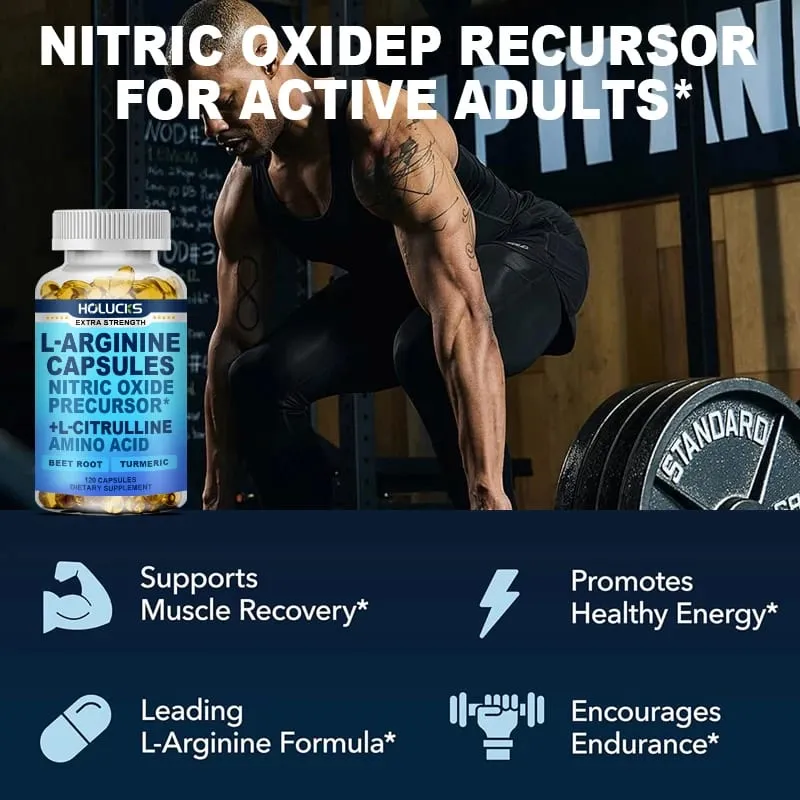 L Arginine Capsules with L-Citrulline Nitric Oxide Booster for Stamina Muscle Energy & Vascularity for Men's Extra Strength — image 6