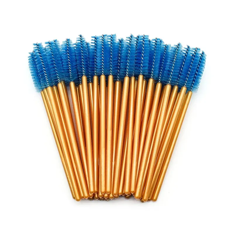 50Pcs Disposable Eyelash Makeup Brush Mascara Wands Gold Mini Eye Lash Brushes Short Eyebrow Comb Eyelashes Extension Tool — image 16