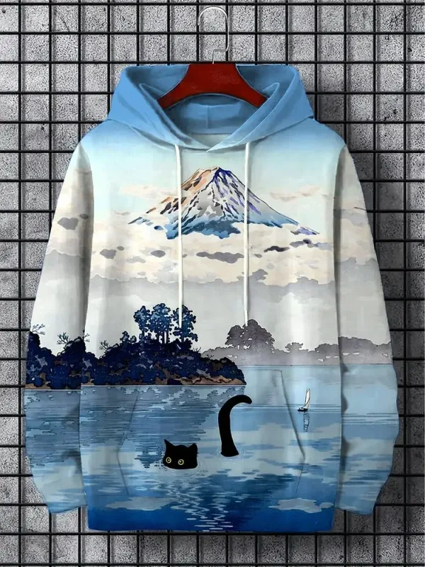 New Autumn And Winter Men's 3D Print Hoodies Japanese Harajuku Fashion Casual Sports Hooded Anime Beast Pattern Man Hoodie — image 6