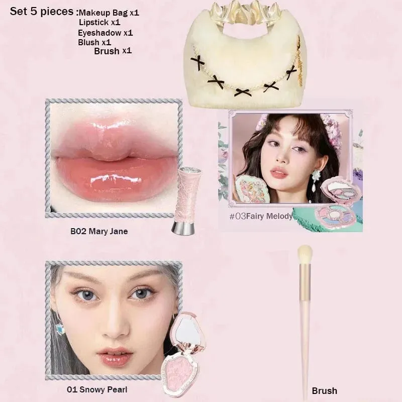 Flowerknows Makeup Set Gift Kit Shimmer Full Box Blush Langdurige fluwelen lipcrème met zakje Kit De Maquiagem — image 9