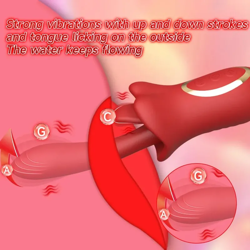 هزاز دفع 10 سرعات للنساء 3 أوضاع لعق اللسان G Spot البظر مدلك 100% مقاوم للماء ألعاب جنسية للبالغين — image 4