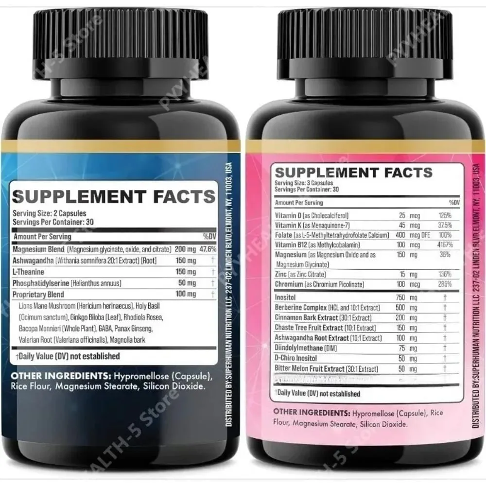 Cortisol & Myo-Inositol Supplement Bundle Soothe & Smooth Bundle 13-in-1 Cortisol Balance Magnesium Ashwagandha L-Theanine — image 4