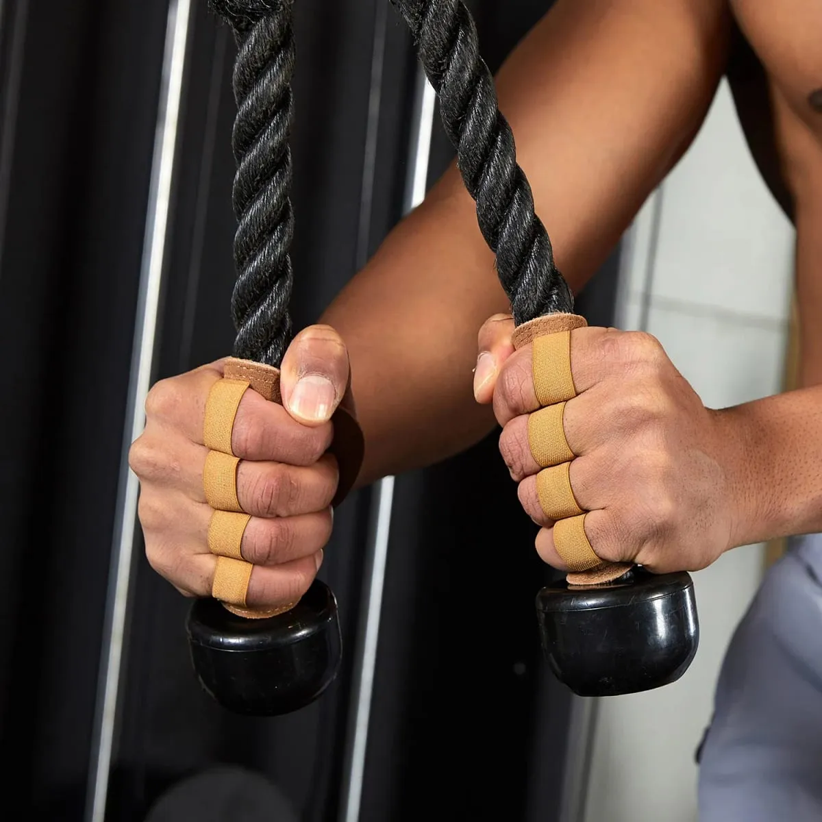 Leather Weight Lifting Training Gloves Palm Protection Women Men Fitness Sports Gymnastics Grips Pull Ups Weightlifting Workout — image 3