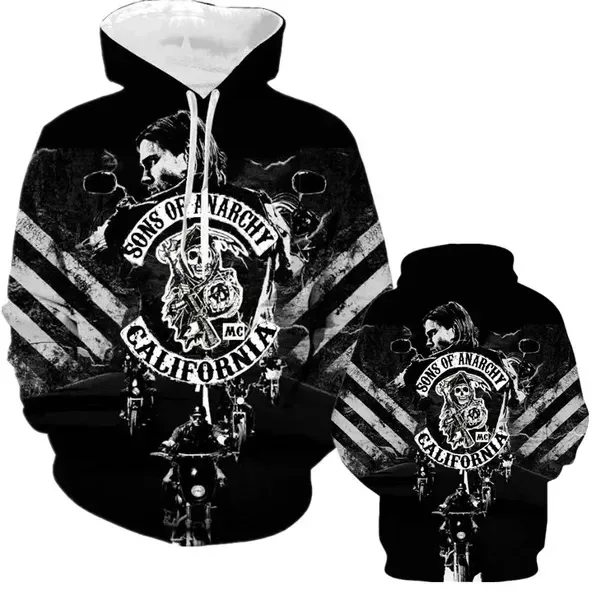 Men's Street Style 3D Sons of Anarchy Print Hoodies Sweatshirts Autumn/Winter Unisex Loose Casual Tracksuit Outdoor Y2k Pullover — image 6