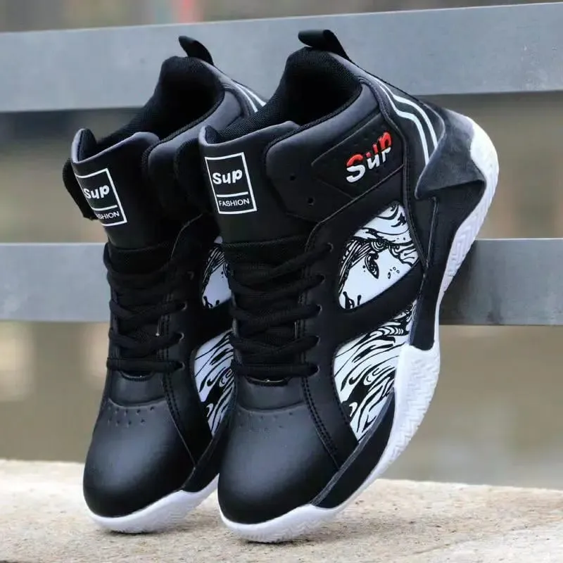 New Anti-Slip Men's Sneaker High Top Men's Basketball Shoes Luxury Comfortable Running Shoes Fashionable Versatile Casual Shoes — image 2