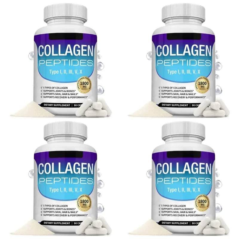 Collagen Peptides Capsules with 5 Types of Collagen for Joints Bones Skin Hair & Nails Wellness Support Adults 90 Capsules — image 12