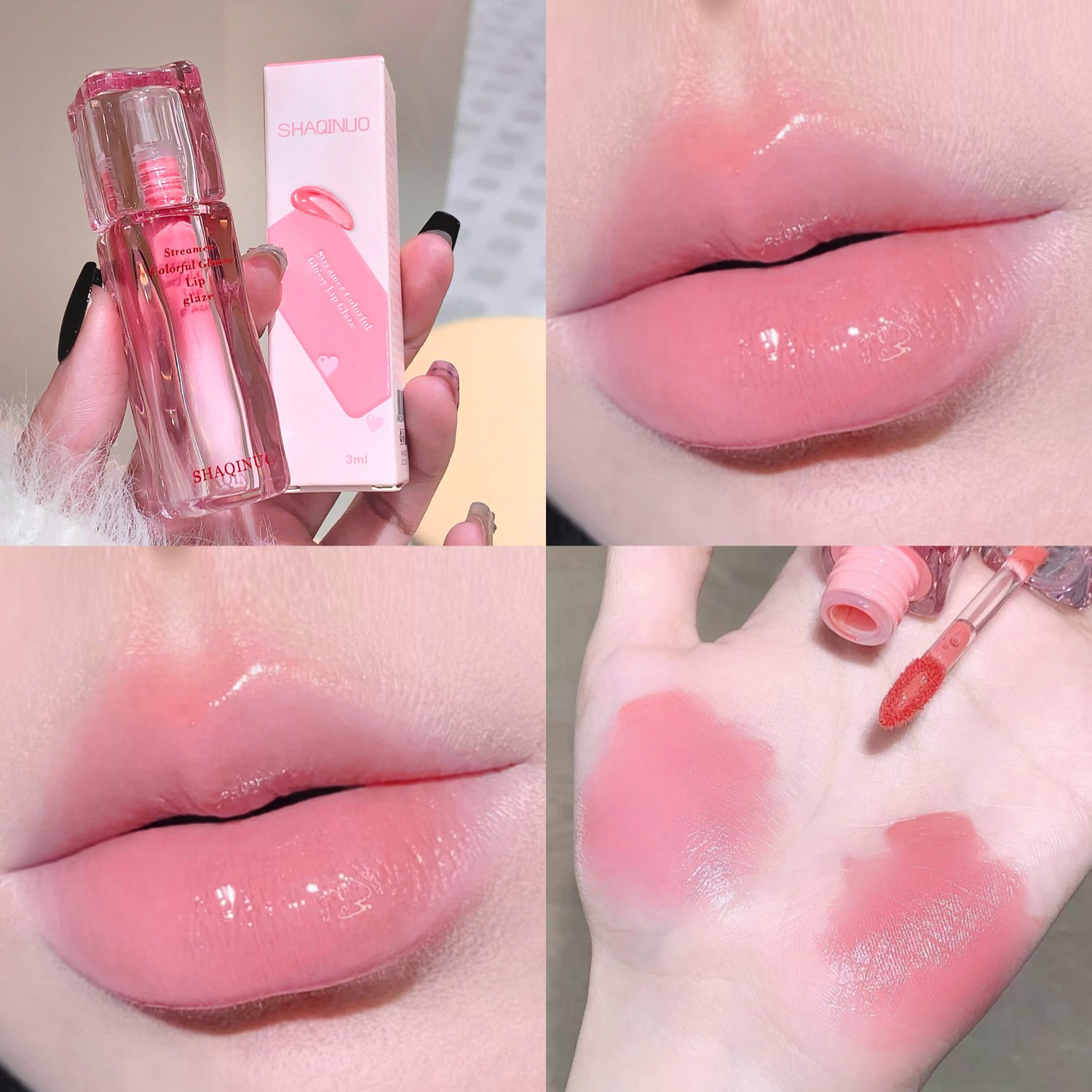 Water Gloss Lip Glaze Cermin Melembapkan Gemuk Tidak Melekat Cawan Jeli Gincu Cecair Lutsinar Tahan Lama Warna Minyak Mekap Bibir