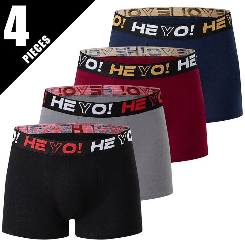4 Piece Set Of Men's Cotton Comfortable Soft And Versatile Underwear Plus Size Casual Boxer Shorts Sports Cycling Base Shorts — image 29
